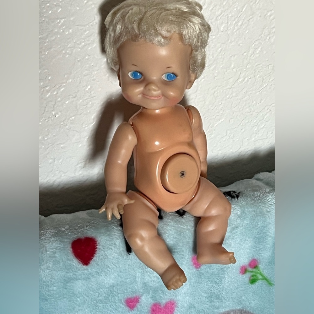 Vintage 1970’S Ideal Toy Co Belly Button Blue Eyed Baby Doll Rare